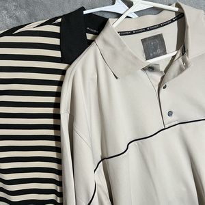 Footjoy FJ Mens Size XL Striped Stretch S/S Performance Golf Polo Shirt Lot of 2